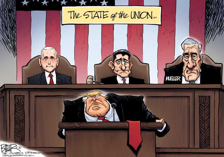 Political/Editorial Cartoon by Nate Beeler, Washington Examiner on President Praises Trump