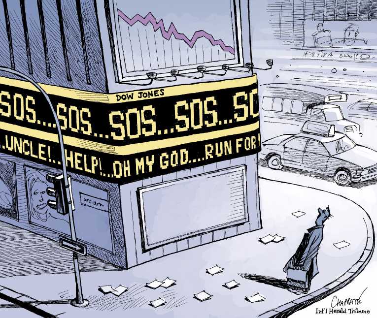 Political/Editorial Cartoon by Patrick Chappatte, International Herald Tribune on Market Trips
