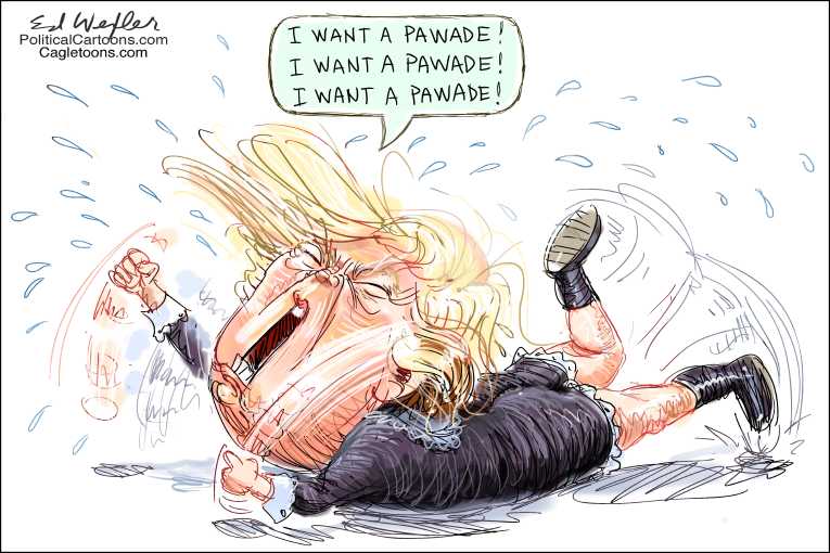 Political/Editorial Cartoon by Ed Wexler, PoliticalCartoons.com on President Issues Demand