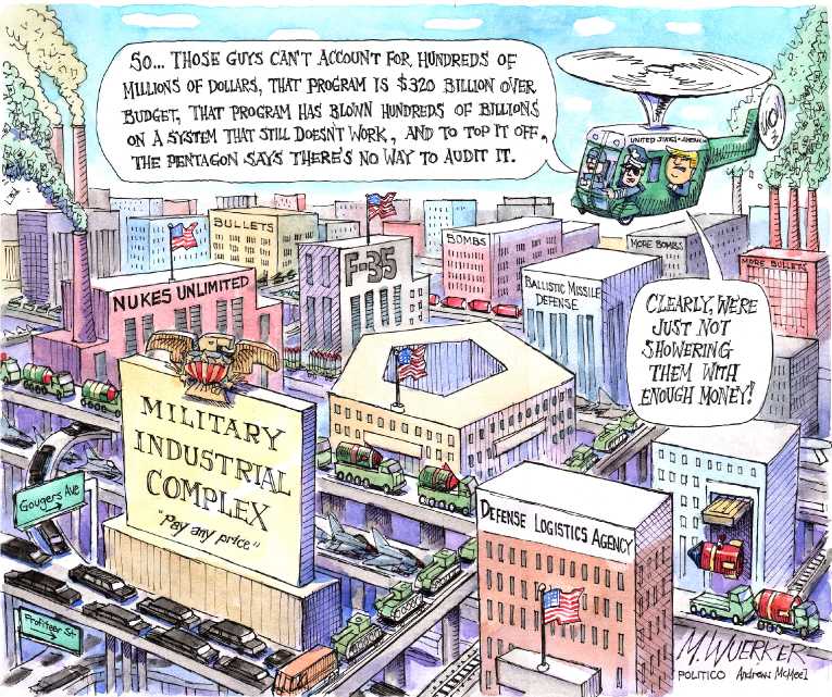 Political/Editorial Cartoon by Matt Wuerker, Politico on Entitlements Cut