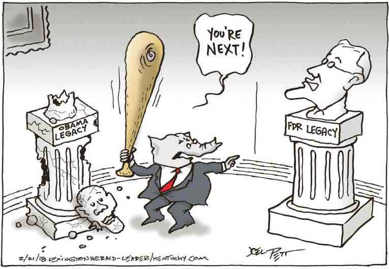 Political/Editorial Cartoon by Joel Pett, Lexington Herald-Leader, CWS/CartoonArts Intl. on Entitlements to Be Further Cut