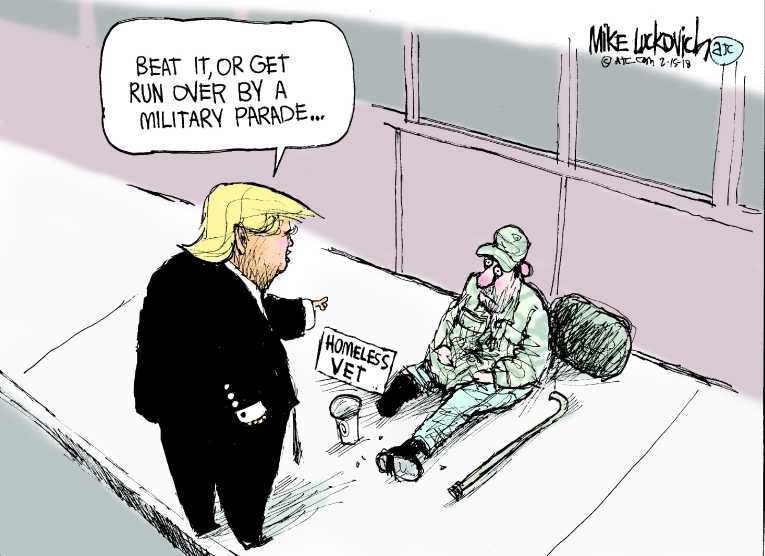 Political/Editorial Cartoon by Mike Luckovich, Atlanta Journal-Constitution on Trump Denies Playmate Affair