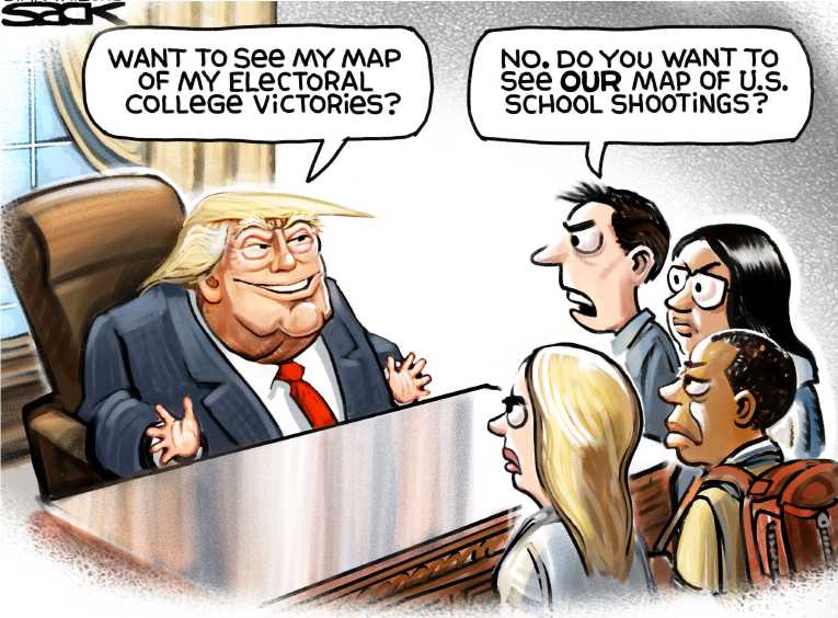 Political/Editorial Cartoon by Steve Sack, Minneapolis Star Tribune on Students Take On the NRA