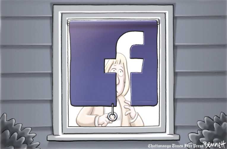 Political/Editorial Cartoon by Clay Bennett, Chattanooga Times Free Press on Facebook Suspicions Confirmed