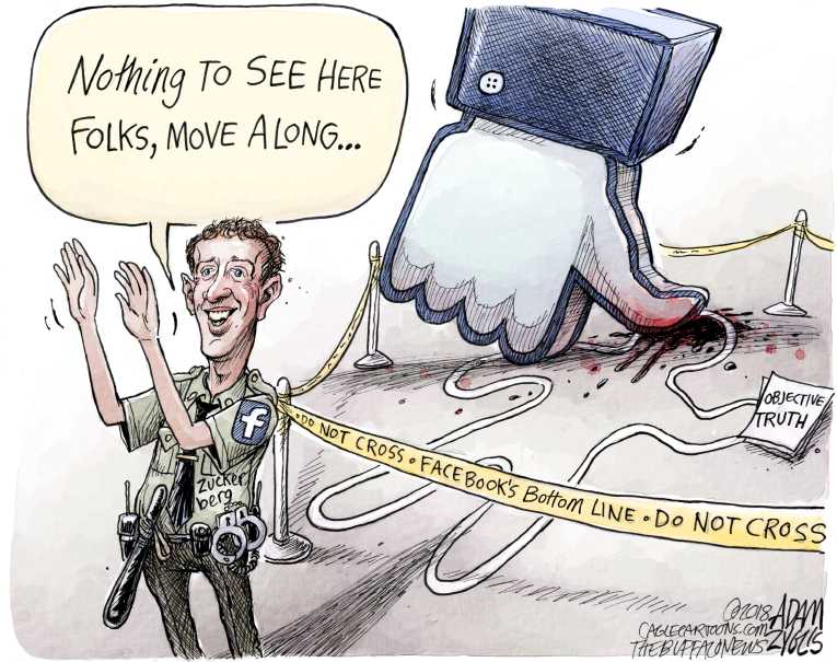 Political/Editorial Cartoon by Adam Zyglis, The Buffalo News on Facebook Suspicions Confirmed
