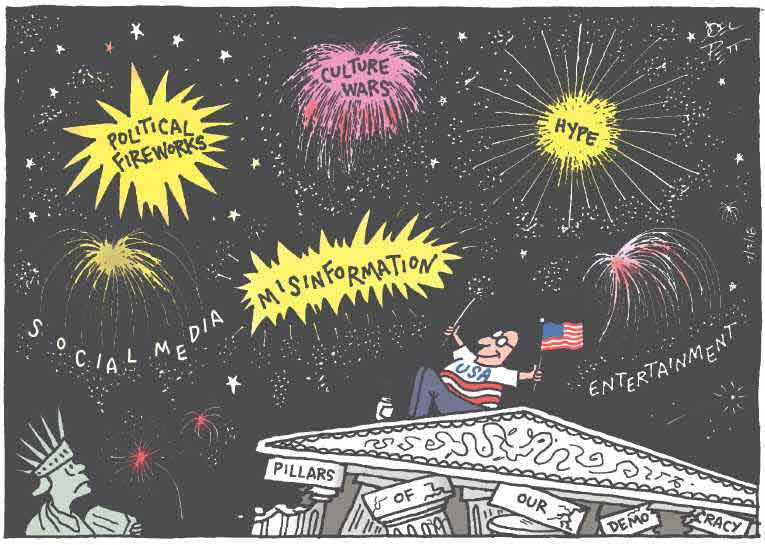 Political/Editorial Cartoon by Joel Pett, Lexington Herald-Leader, CWS/CartoonArts Intl. on US Celebrates Independence Day