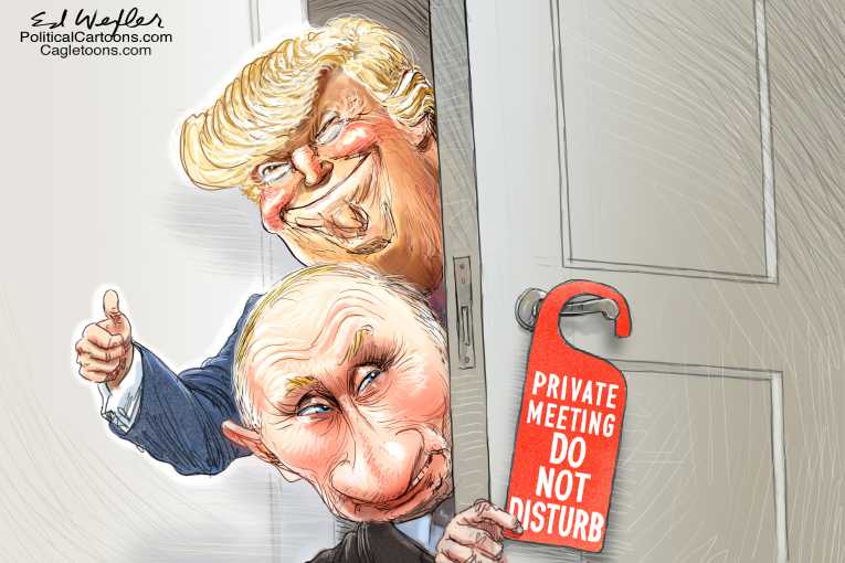 Political/Editorial Cartoon by Ed Wexler, PoliticalCartoons.com on President Doing Great Job, Trump Says