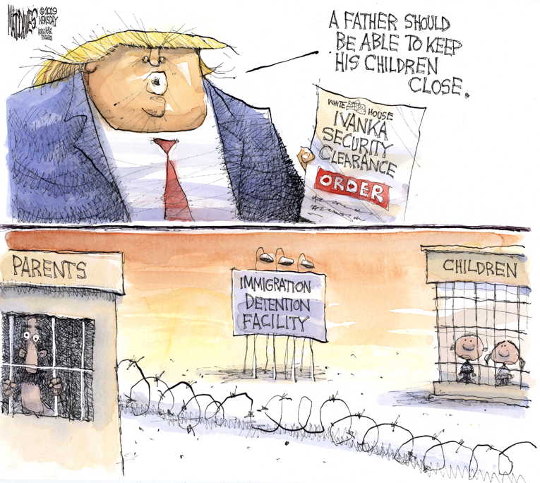 Political Cartoon On Trump Responds To Critics By Matt Davies Journal News At The Comic News 