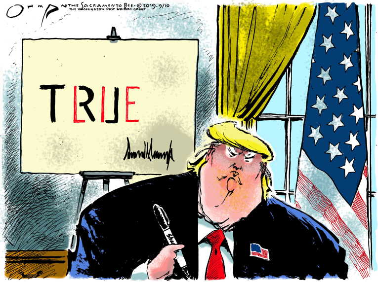 Political/Editorial Cartoon by Jack Ohman, The Oregonian on President Performs Magic