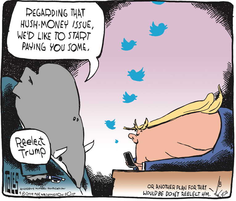 Political/Editorial Cartoon by Tom Toles, Washington Post on Trump Pleased With Economy