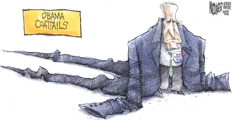 Political/Editorial Cartoon by Matt Davies, Journal News on Biden Attempts to Speak
