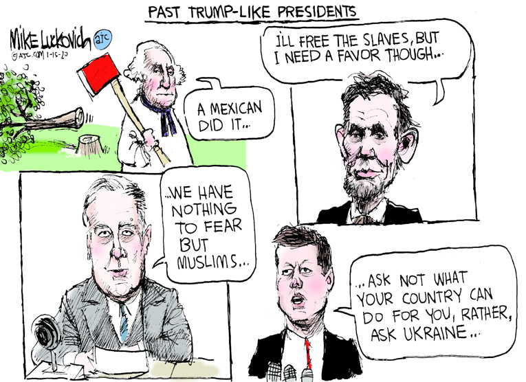 Political/Editorial Cartoon by Mike Luckovich, Atlanta Journal-Constitution on Trump Rallies Hit Home