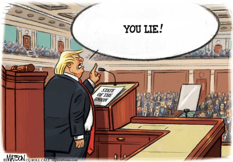 Political/Editorial Cartoon by RJ Matson, Cagle Cartoons on Trump Performs