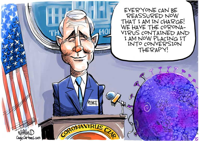 Political Cartoon on 'Pence Named to Head Virus Response' by Dave