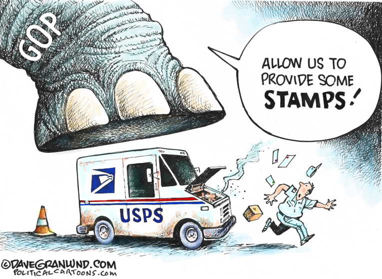 Political Cartoon on 'Post Office Under Attack' by Dave Granlund at The  Comic News