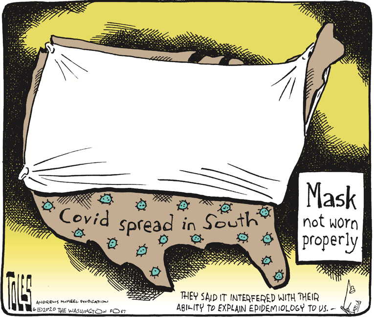 Political Cartoon on 'COVID-19 Cases Surge' by Tom Toles, Washington