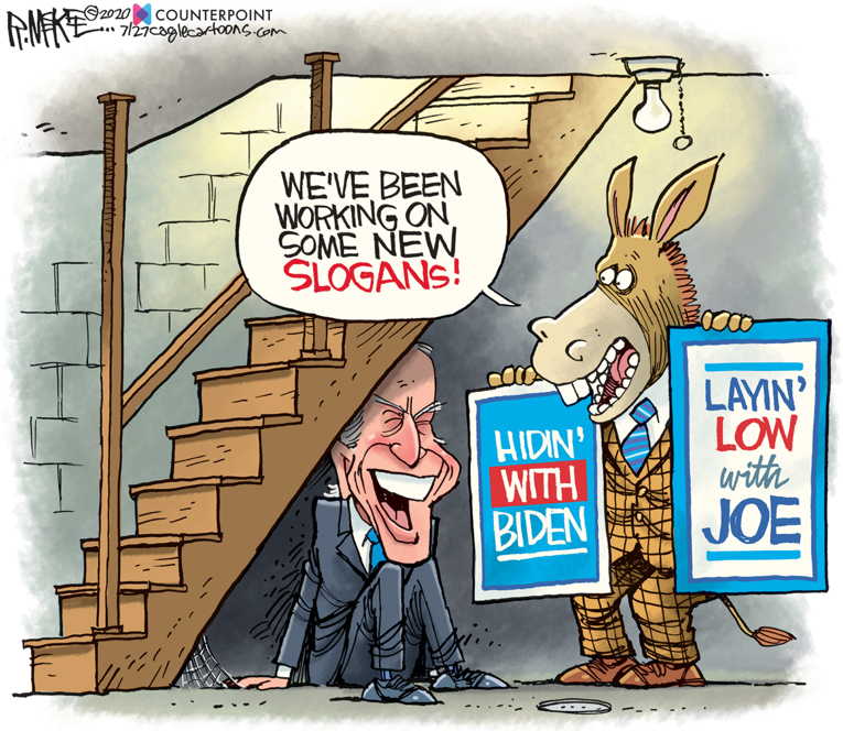 Political/Editorial Cartoon by Rick McKee, The Augusta Chronicle on Joe Biden Widens Lead