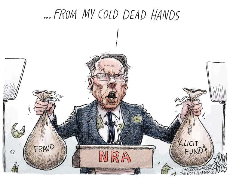 Political Cartoon on 'NRA Under Fire' by Adam Zyglis, The Buffalo News