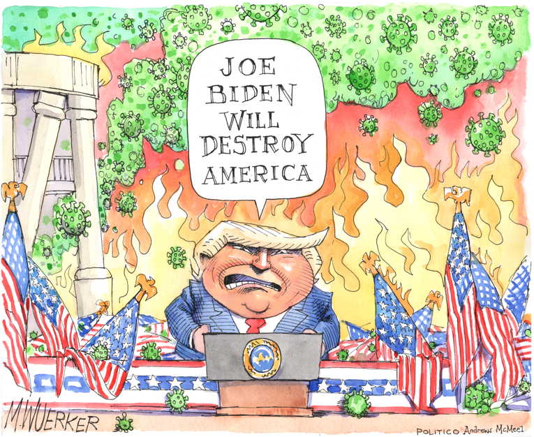 Political/Editorial Cartoon by Matt Wuerker, Politico on Trump Delivers Powerful Speech