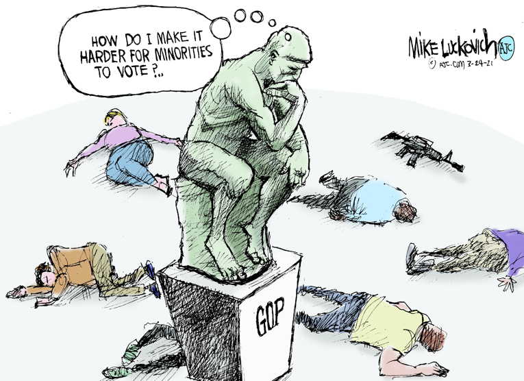 Political/Editorial Cartoon by Mike Luckovich, Atlanta Journal-Constitution on Republicans Begin 2022 Campaigns