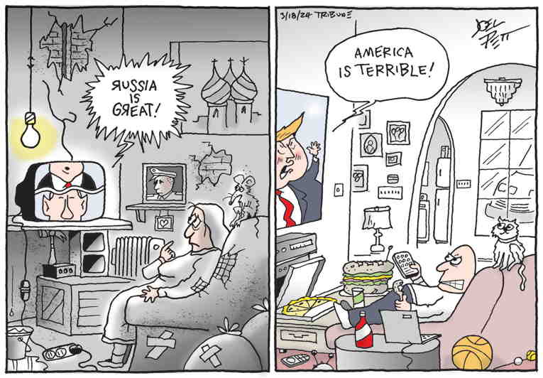 Political/Editorial Cartoon by Joel Pett, Lexington Herald-Leader, CWS/CartoonArts Intl. on Putin Wins Reelection