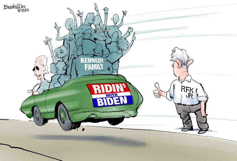 Political/Editorial Cartoon by Bill Bramhall, New York Daily News on Biden Surges