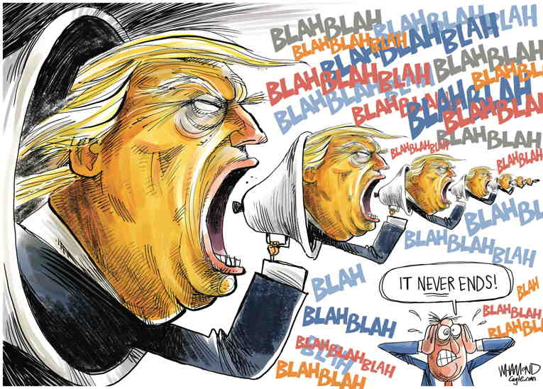 Political/Editorial Cartoon by Dave Whamond, Canada, PoliticalCartoons.com on Trump Prosecution Begins