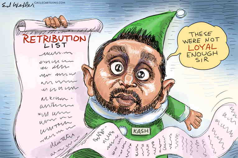 Political Cartoon On Patel Promises Retribution By Ed Wexler