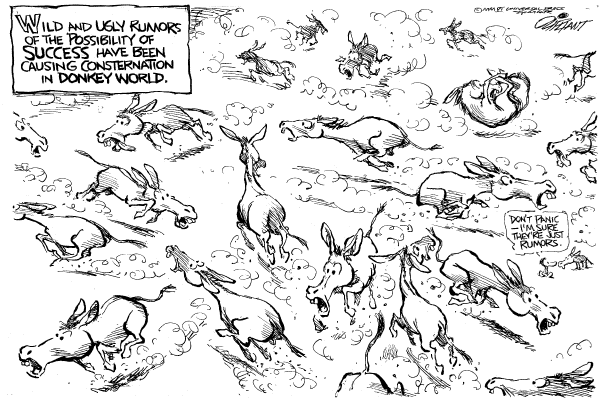 Editorial Cartoon by Pat Oliphant, Universal Press Syndicate on The Democratic Party