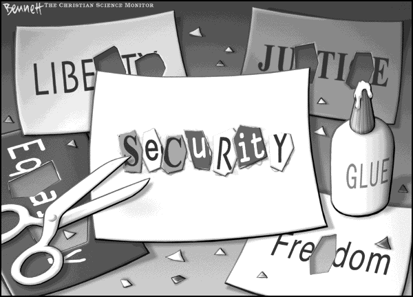 Editorial Cartoon by Clay Bennett, Christian Science Monitor on Homeland Security (part 2)