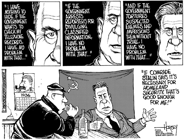 Editorial Cartoon by David Horsey, Seattle Post-Intelligencer on Homeland Security (part 2)