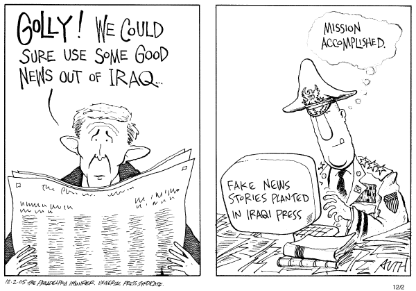 Editorial Cartoon by Tony Auth, Philadelphia Inquirer on The War in Iraq