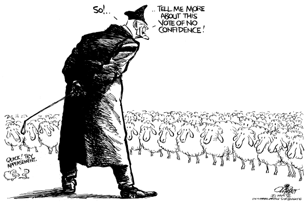 Editorial Cartoon by Pat Oliphant, Universal Press Syndicate on The War in Iraq