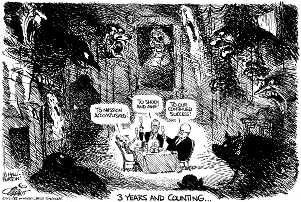 Editorial Cartoon by Pat Oliphant, Universal Press Syndicate on The War in Iraq (part 2)
