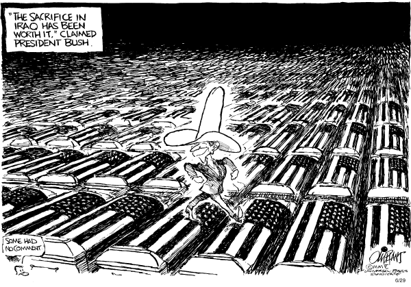 Editorial Cartoon by Pat Oliphant, Universal Press Syndicate on The War in Iraq (part 2)