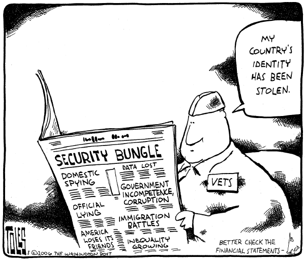 Editorial Cartoon by Tom Toles, Washington Post on Veterans Suffer Setback