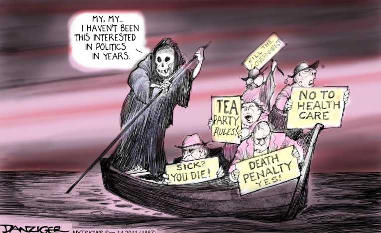 Political/Editorial Cartoon by Jeff Danziger, CWS/CartoonArts Intl. on Tea Party Frames Debate