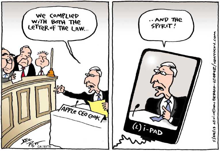 Political/Editorial Cartoon by Joel Pett, Lexington Herald-Leader, CWS/CartoonArts Intl. on Apple Maximizes Tax Deductions