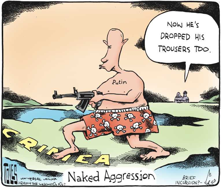 Political/Editorial Cartoon by Tom Toles, Washington Post on Russia Invades Ukraine