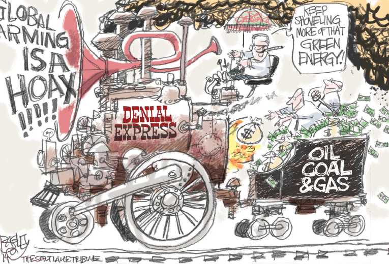 Political/Editorial Cartoon by Pat Bagley, Salt Lake Tribune on World Celebrates Earth Day