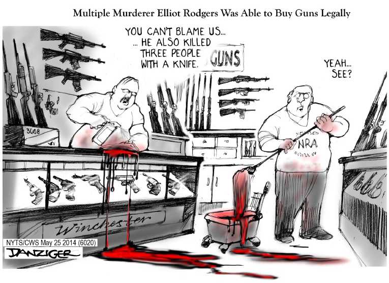 Political/Editorial Cartoon by Jeff Danziger, CWS/CartoonArts Intl. on Madman Kills 7