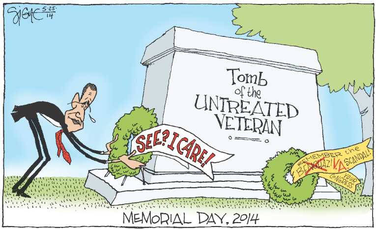 Political/Editorial Cartoon by Signe Wilkinson, Philadelphia Daily News on America Honors Her Veterans