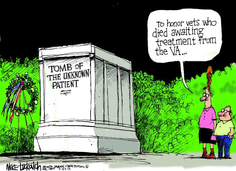 Political/Editorial Cartoon by Mike Luckovich, Atlanta Journal-Constitution on America Honors Her Veterans