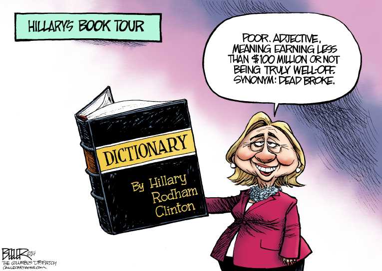 Political/Editorial Cartoon by Nate Beeler, Washington Examiner on Hillary Makes Big Admission