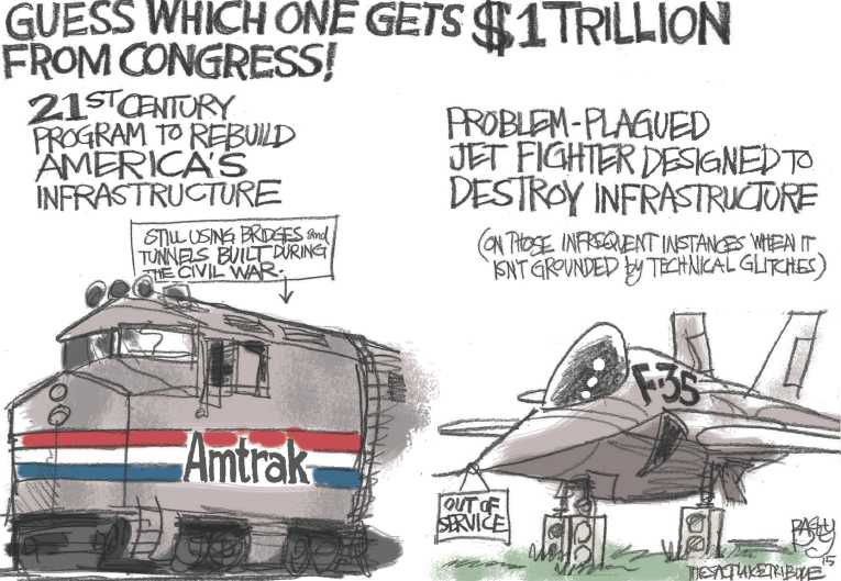 Political/Editorial Cartoon by Pat Bagley, Salt Lake Tribune on Train Derailment Kills 8