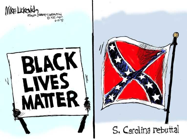 Political/Editorial Cartoon by Mike Luckovich, Atlanta Journal-Constitution on Confederate Flag Debate Intensifies