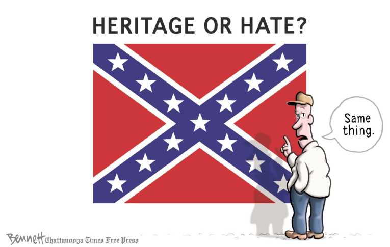 Political/Editorial Cartoon by Clay Bennett, Chattanooga Times Free Press on South Still Fighting