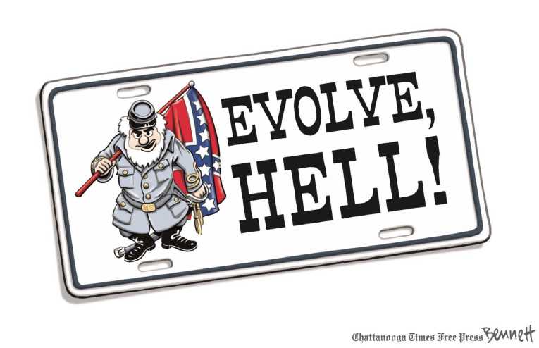 Political/Editorial Cartoon by Clay Bennett, Chattanooga Times Free Press on South Still Fighting