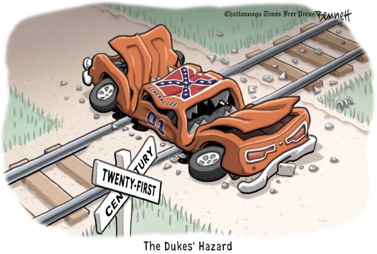 Political/Editorial Cartoon by Clay Bennett, Chattanooga Times Free Press on South Still Fighting