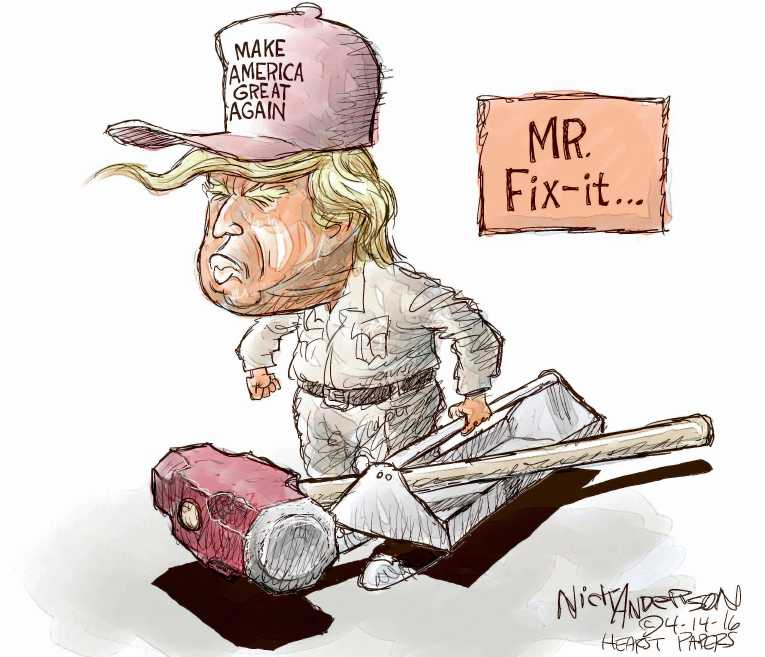 Political/Editorial Cartoon by Nick Anderson, Houston Chronicle on Trump Cries Foul